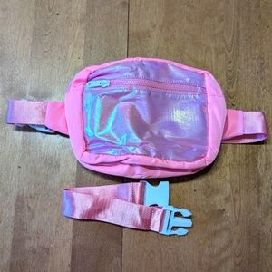 3/$14 Pink Holographic Fanny Pack/Crossbody With Extender